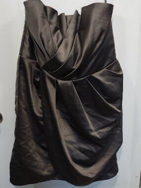 White By Vera Wang Womens Short Draped Satin Dress